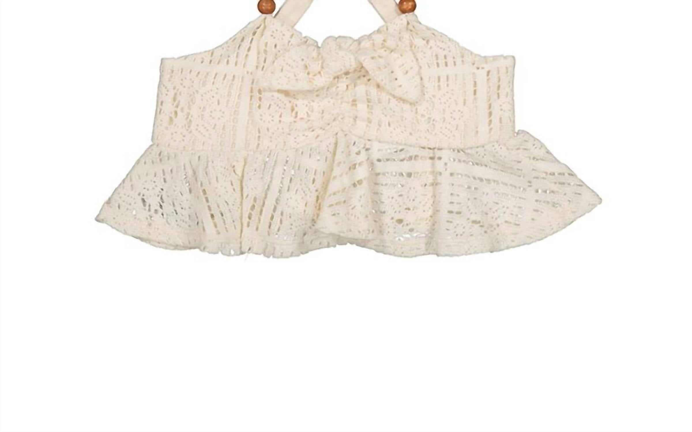 Mayoral - Girls' Crochet Peplum Knot Top