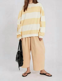 Free People - Classic Striped Oversized Crewneck Top