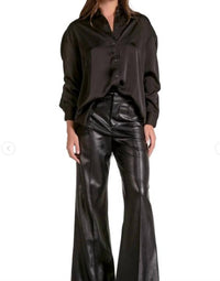Elan - Button Front Lace Back Blouse