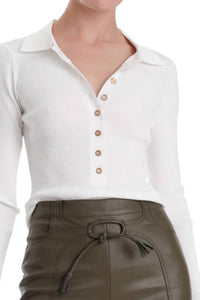Karina Grimaldi - Valentina Knit Henley Top