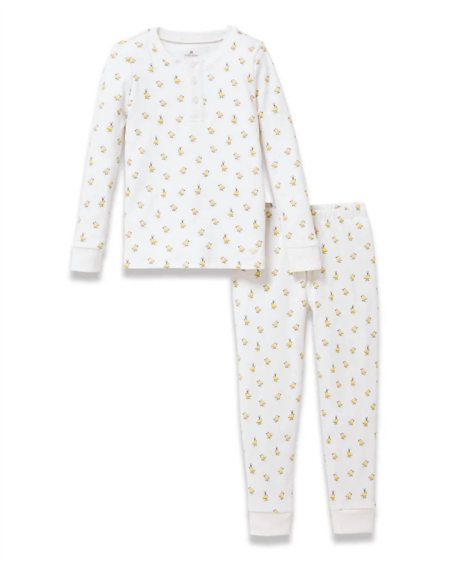 Petite Plume Kid's Pima Snug Fit Pajama Set in tres chick - kids' sleepwear - detail view