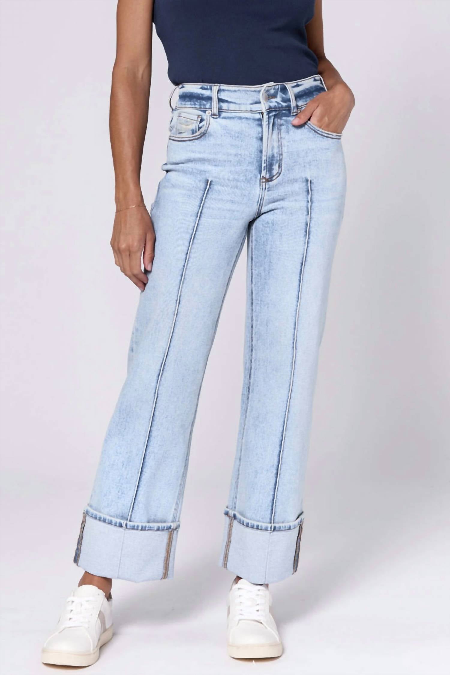 Dear John Denim - Holly High Rise Cuffed Hem Straight Leg Jeans
