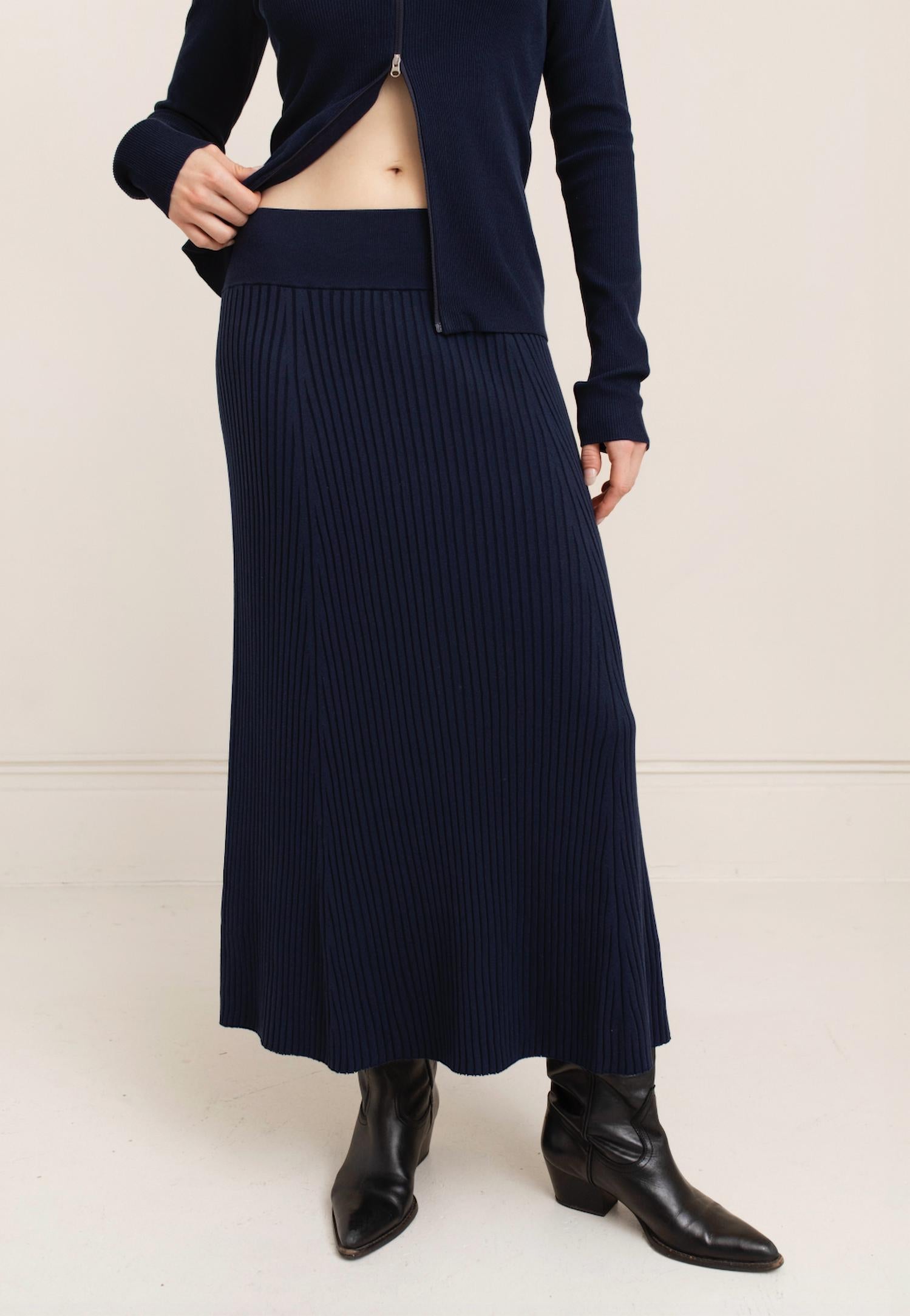 Paper Label - Afiya Rib Midi Skirt