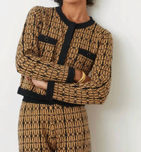 Suncoo - Geroma Two-tone Jacquard Cardigan