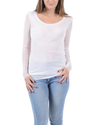 Petit Pois By Viviana G - Scoop Neck Long Sleeve Mesh Tee