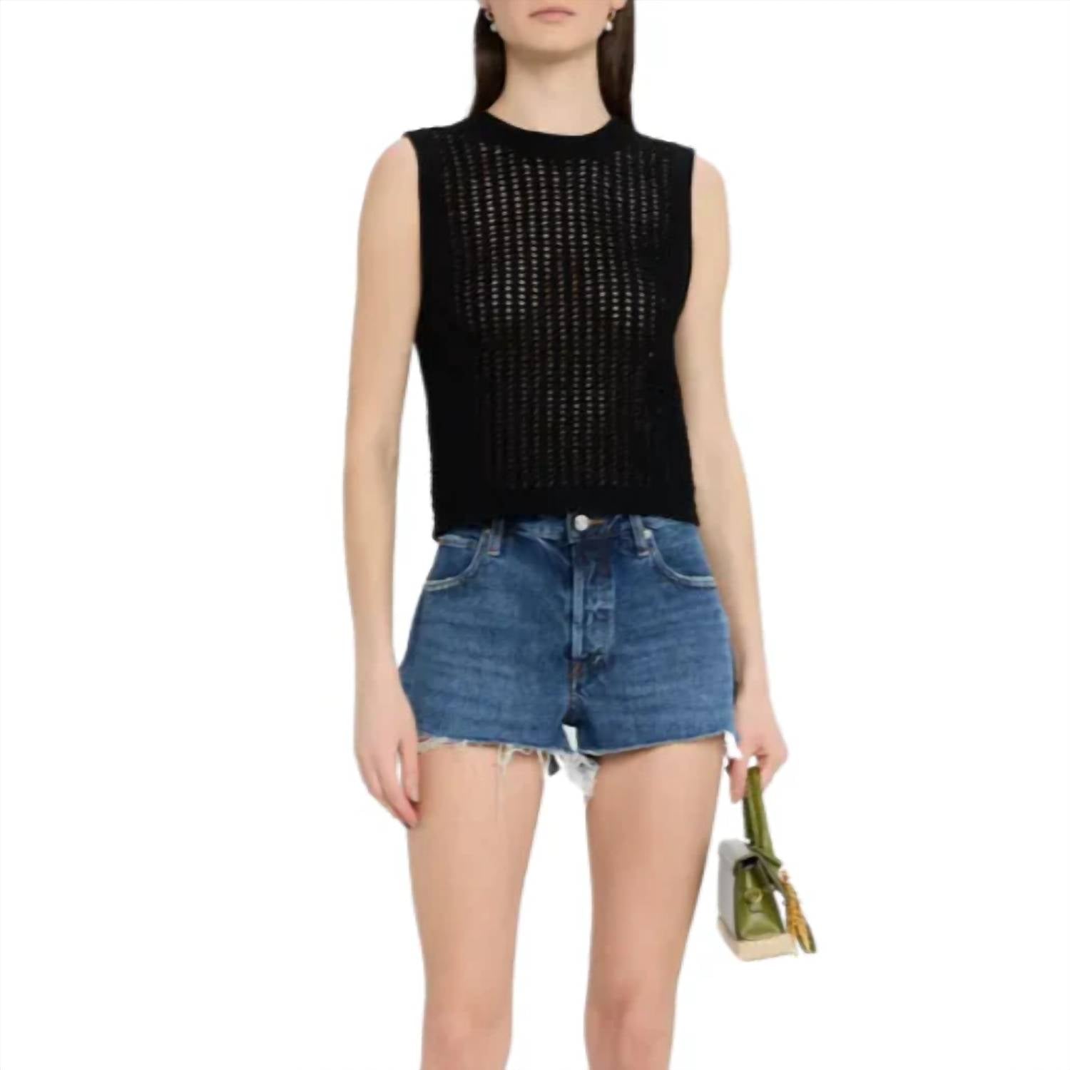 Frame - Crochet Crew Neck Tank Top