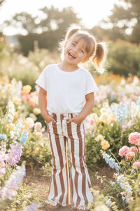 Saints & Hearts - Kids' Striped Denim Flare Jeans