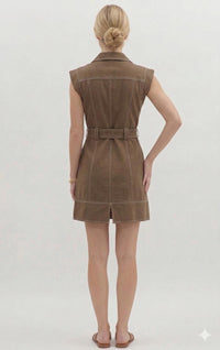 entro Tailored Outlaw Dress in brown - women's dress - detail view