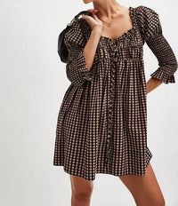 Free People Star Dip Mini Dress in black combo - women's dress