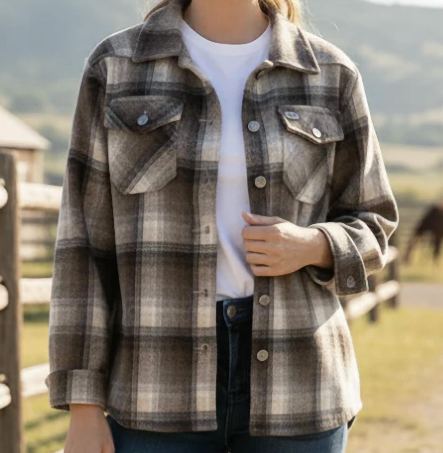 Lucky & Blessed - Plaid Bolero Length Jacket