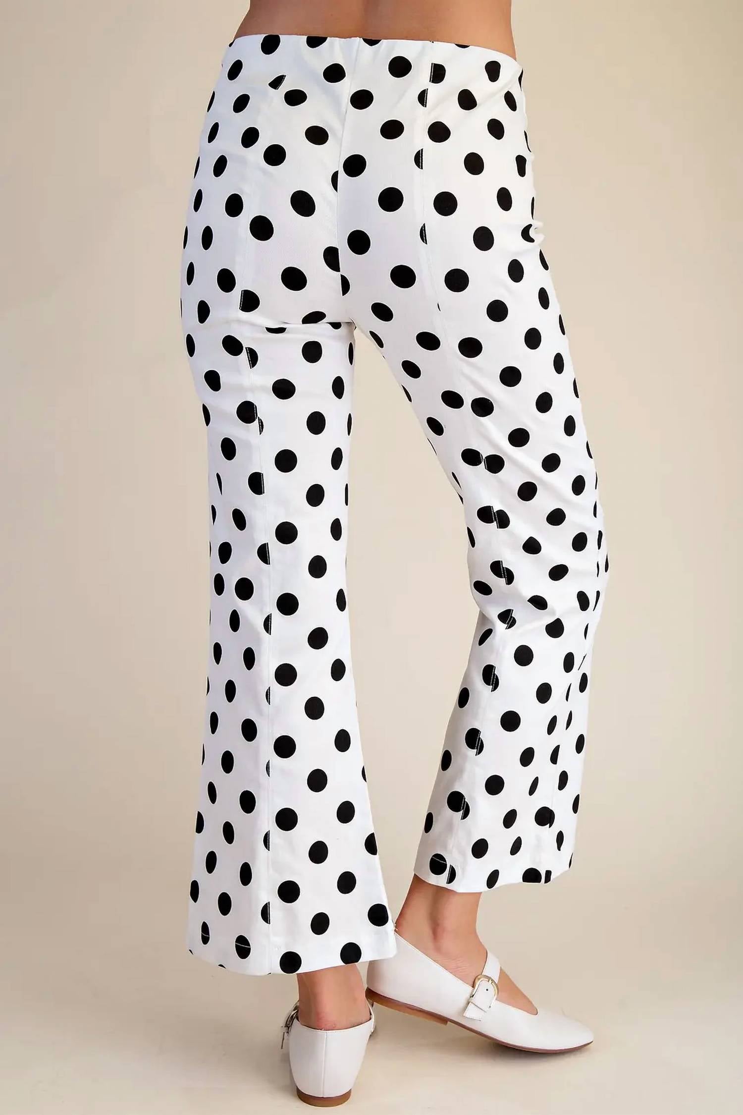 Glam - Flare Crop Polka Dot Pants
