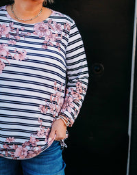 Multiples - 3/4 Sleeve Bateau Side Top