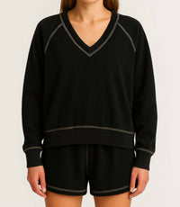 PROJECT SOCIAL T Cambridge Stitch Sweatshirt in black - women's top