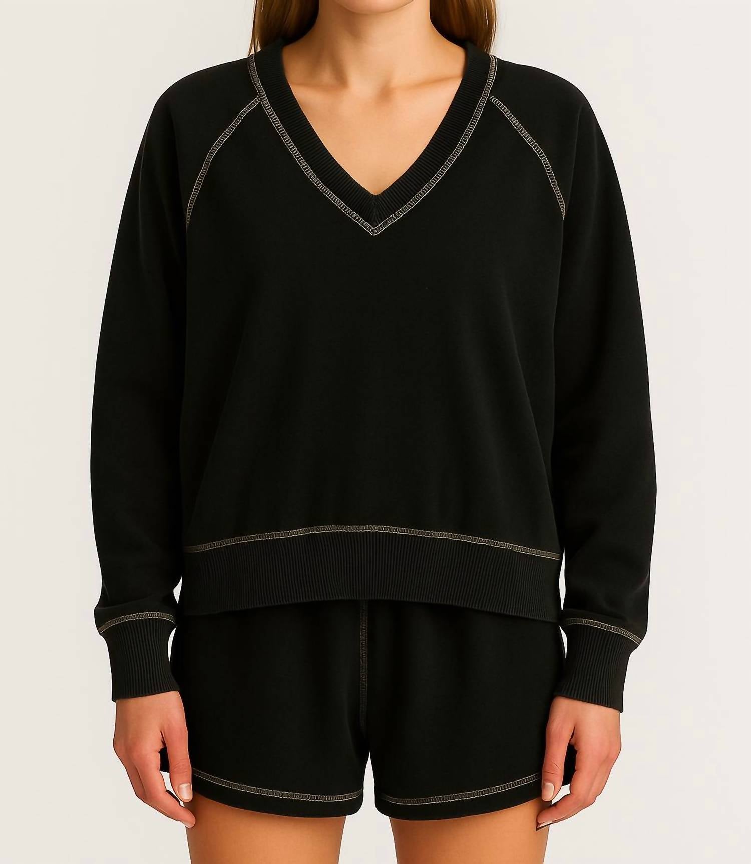 PROJECT SOCIAL T Cambridge Stitch Sweatshirt in black - women's top