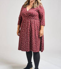 Mata Traders - Callie Long Sleeve Wrap Dress -Plus