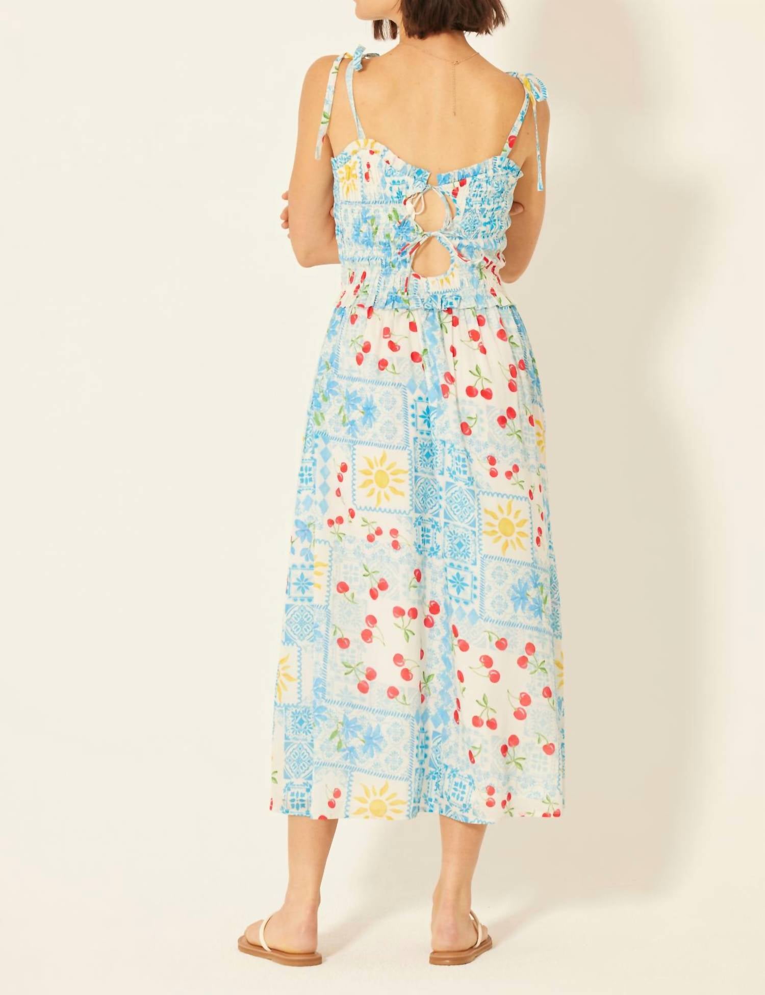 BILA77 Fairfax Cherry Pie Dress in md antique white - women's dress - detail view