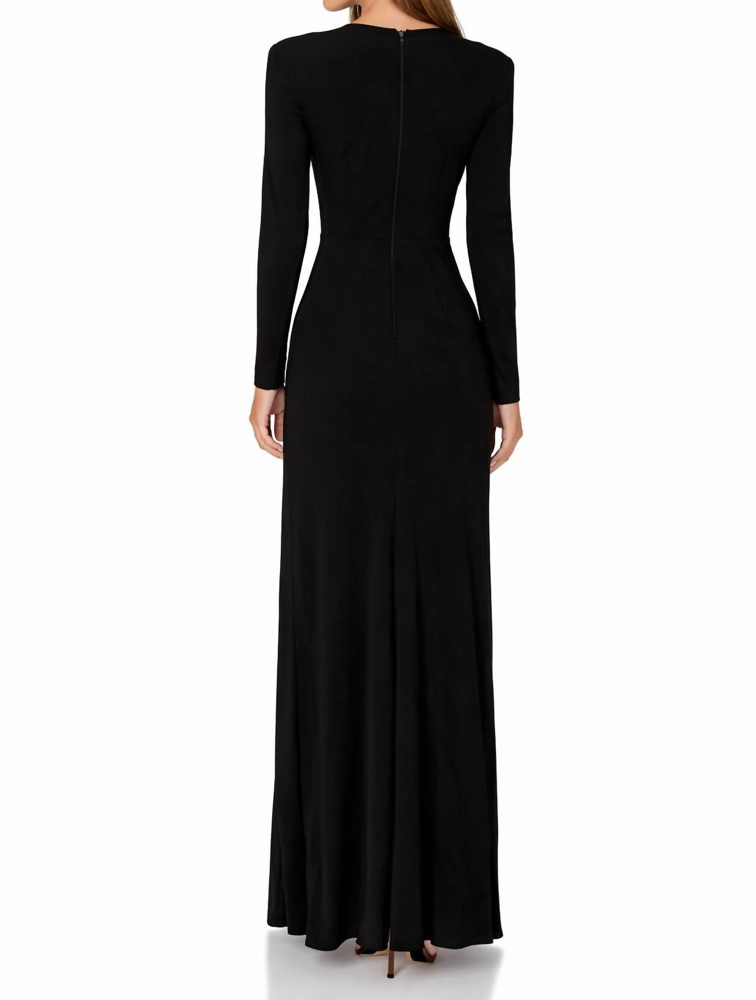 Ramy Brook Plunging Kassidy Dress in black - women's dress - detail view