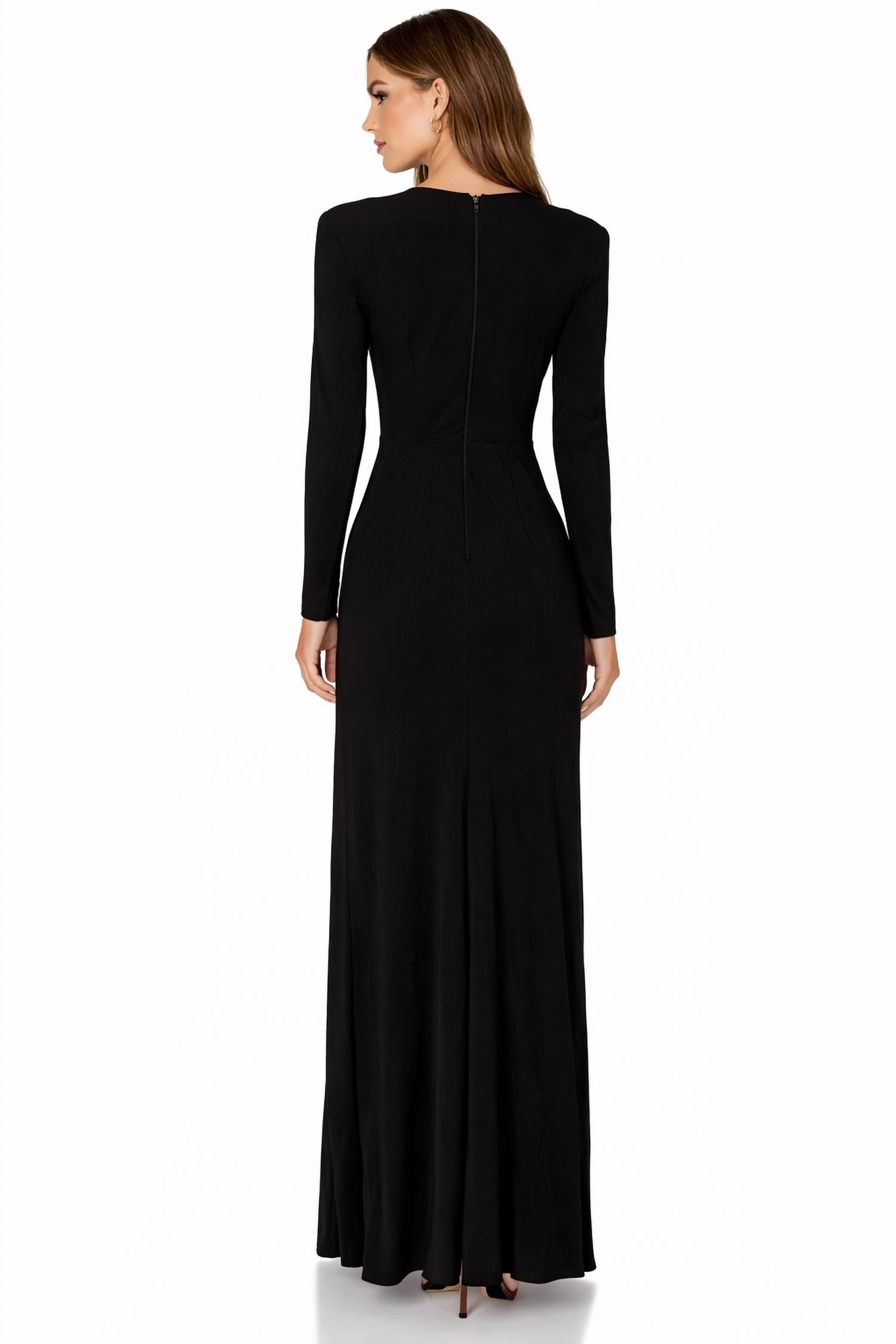 Ramy Brook Plunging Kassidy Dress in black - women's dress - alternate view