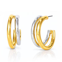 Tai Jewelry - Women's Two-tone Double Hoop