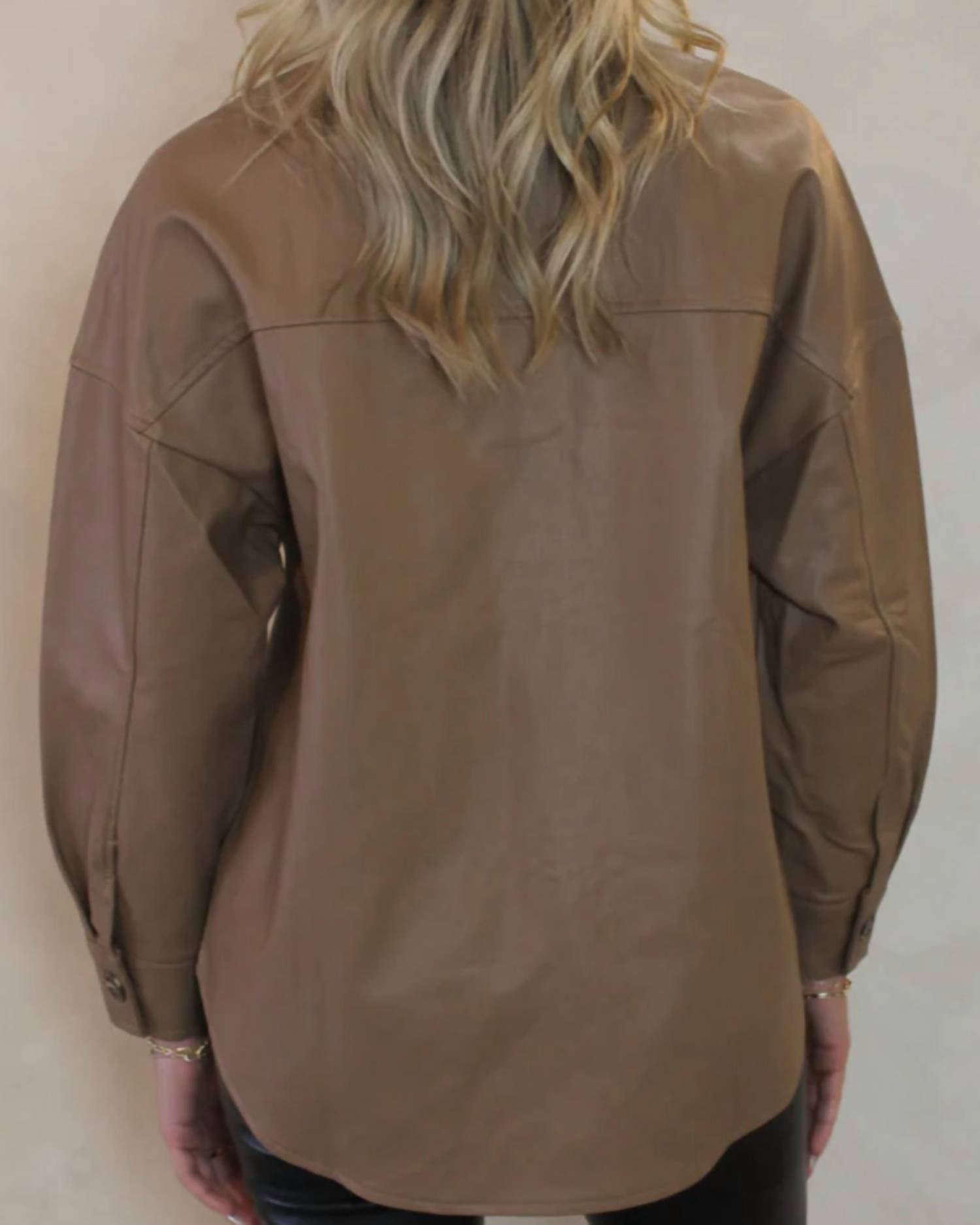 Blu Pepper - DOWNTOWN FAUX LEATHER SHACKET