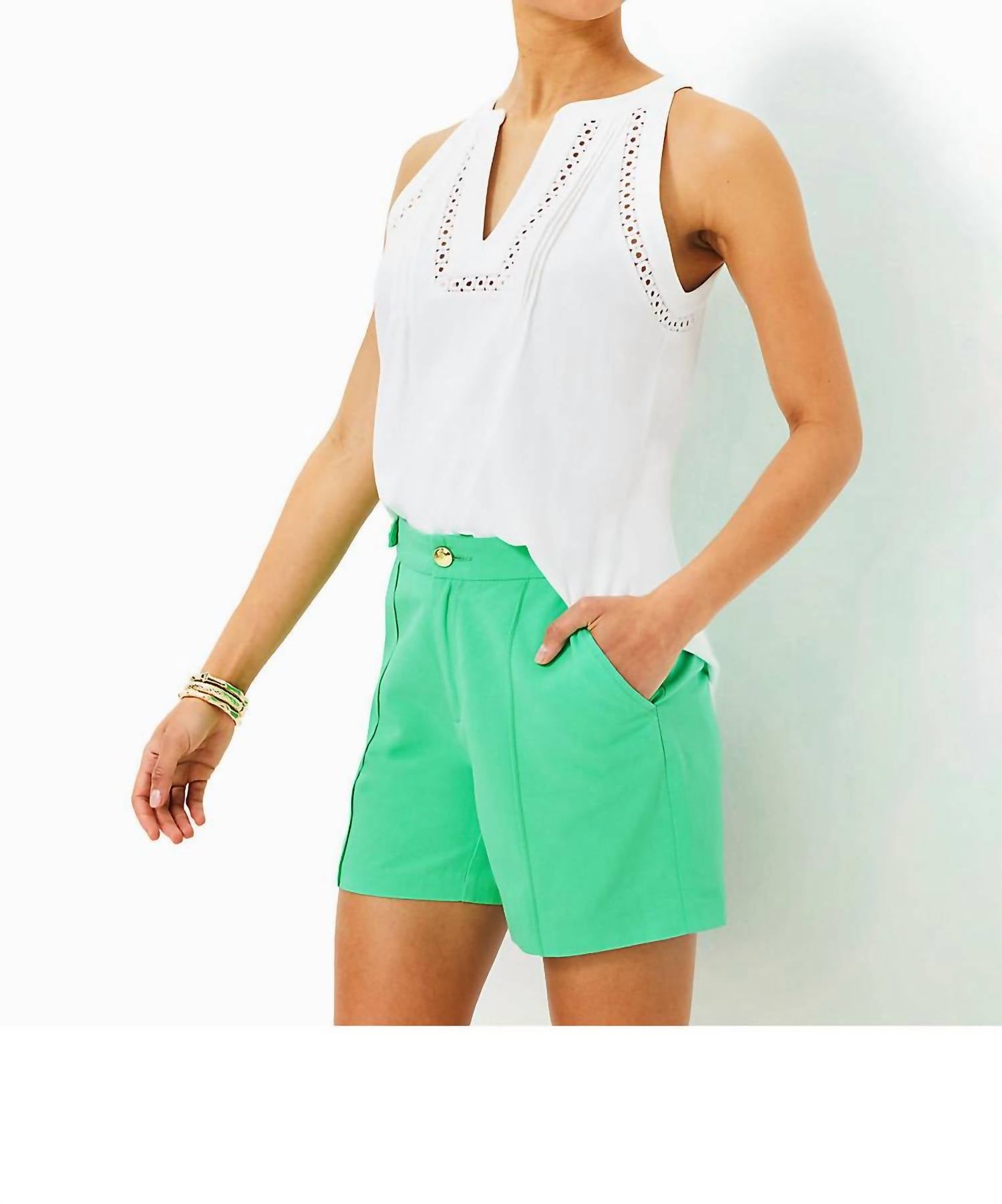 Lilly Pulitzer Deloria Linen Short in spearmint - women's shorts