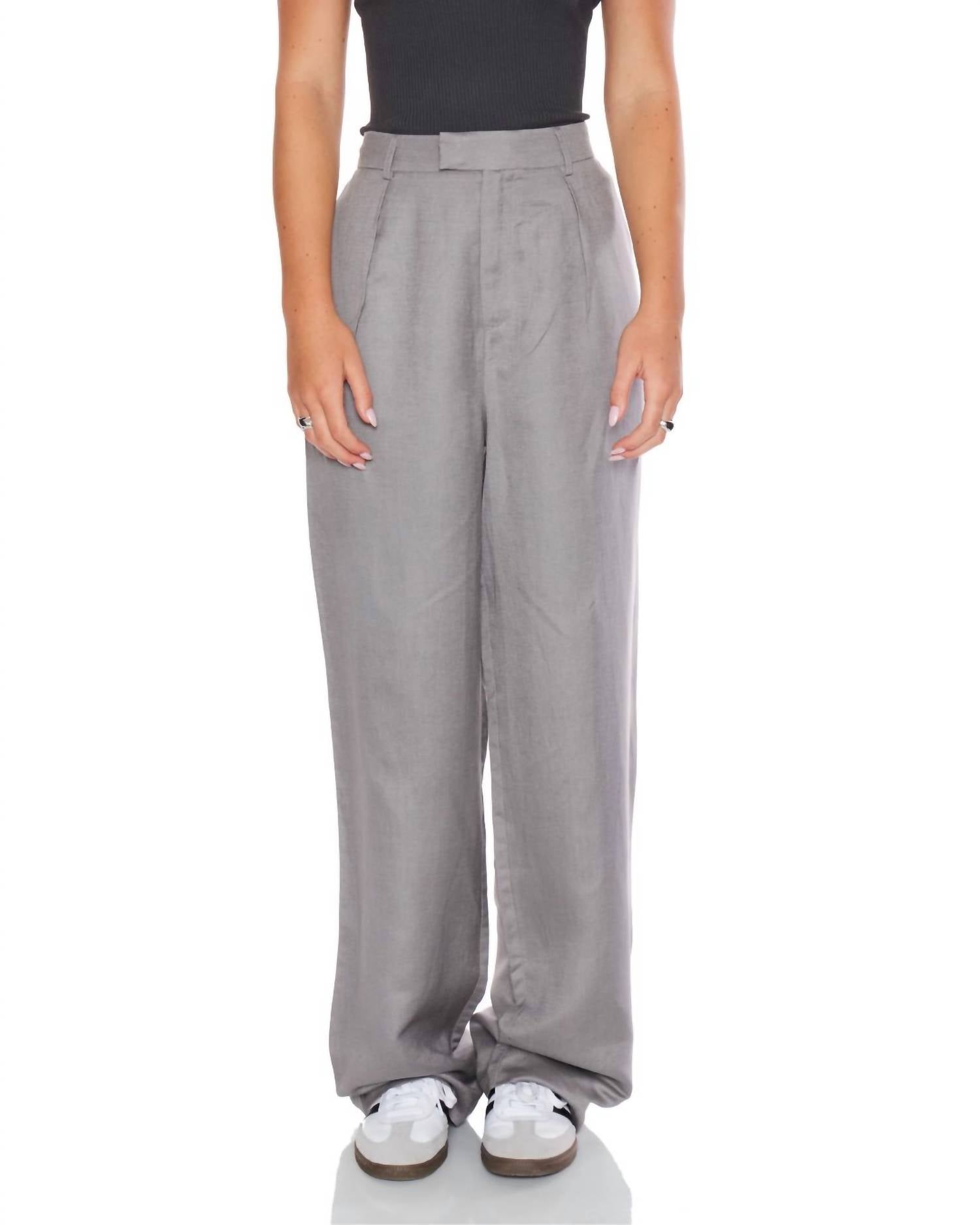 WithBlack Villa Tailored Linen Pants in gray - women's pants