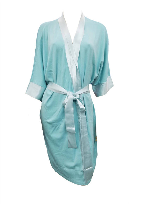 Shala Knit Robe With Pockets And Satin Trim