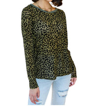 Kori - Contrasting Round Animal Print Top
