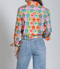 APNY Boyfriend Button Up Shirt in mod bloom - women's blouse - alternate view