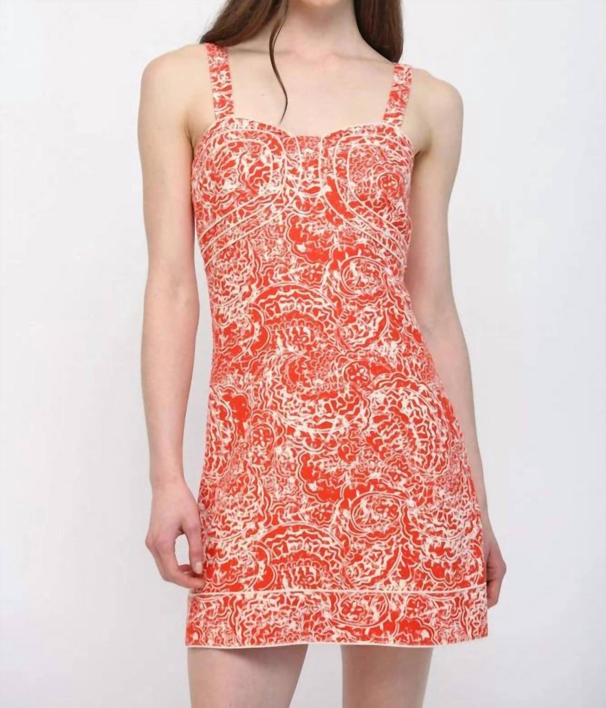 Fate - Abstract Floral Print Linen Blend Mini Dress