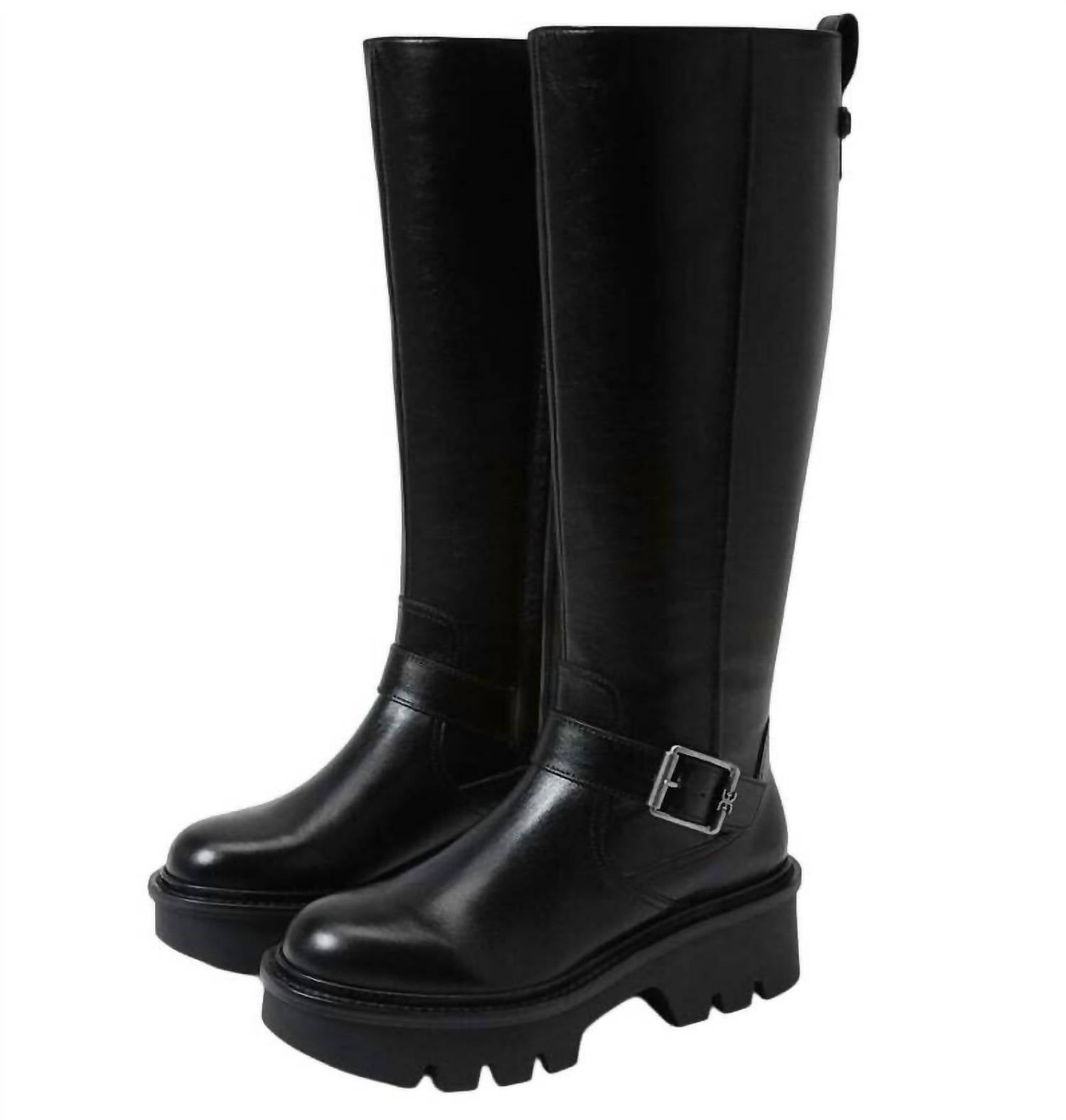 Sam Edelman - Women's Carter Buckle Detailed Chunky Heel Knee High Boots