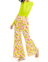 ALLISON NEW YORK Solid Rita Top in lime - women's long sleeve top - detail view