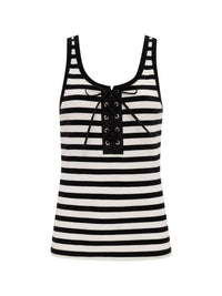 Sanctuary - Lace Up Stripe Tank Top
