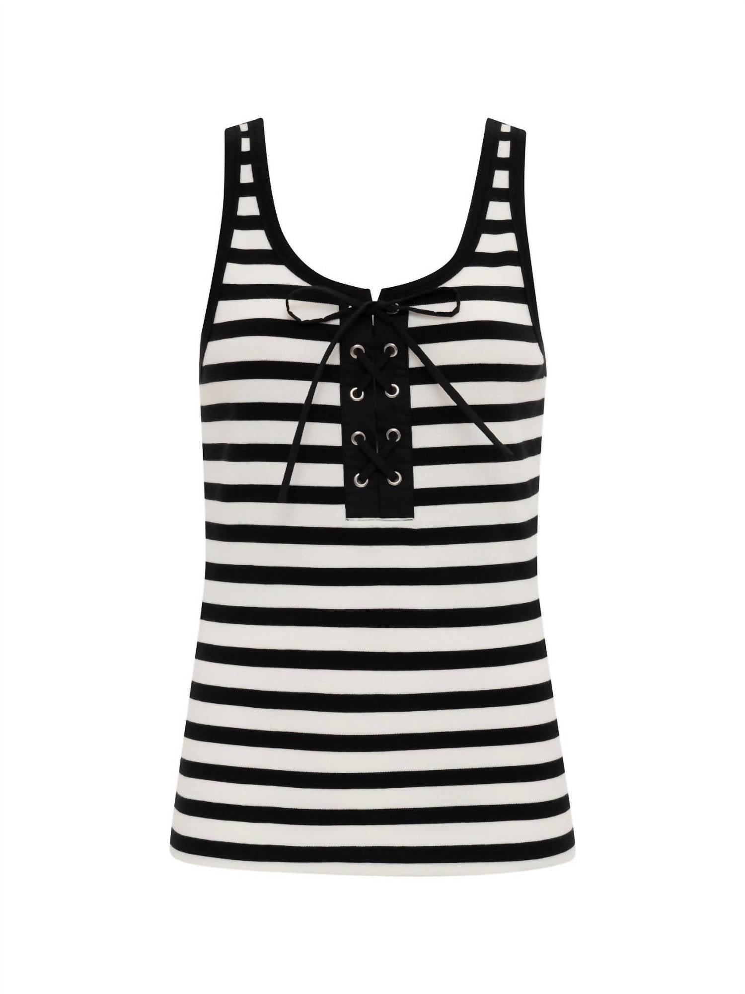 Sanctuary - Lace Up Stripe Tank Top
