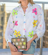 Timmy Woods Beverly Hills - Alba-puff Art-to-wear Floral Blouse