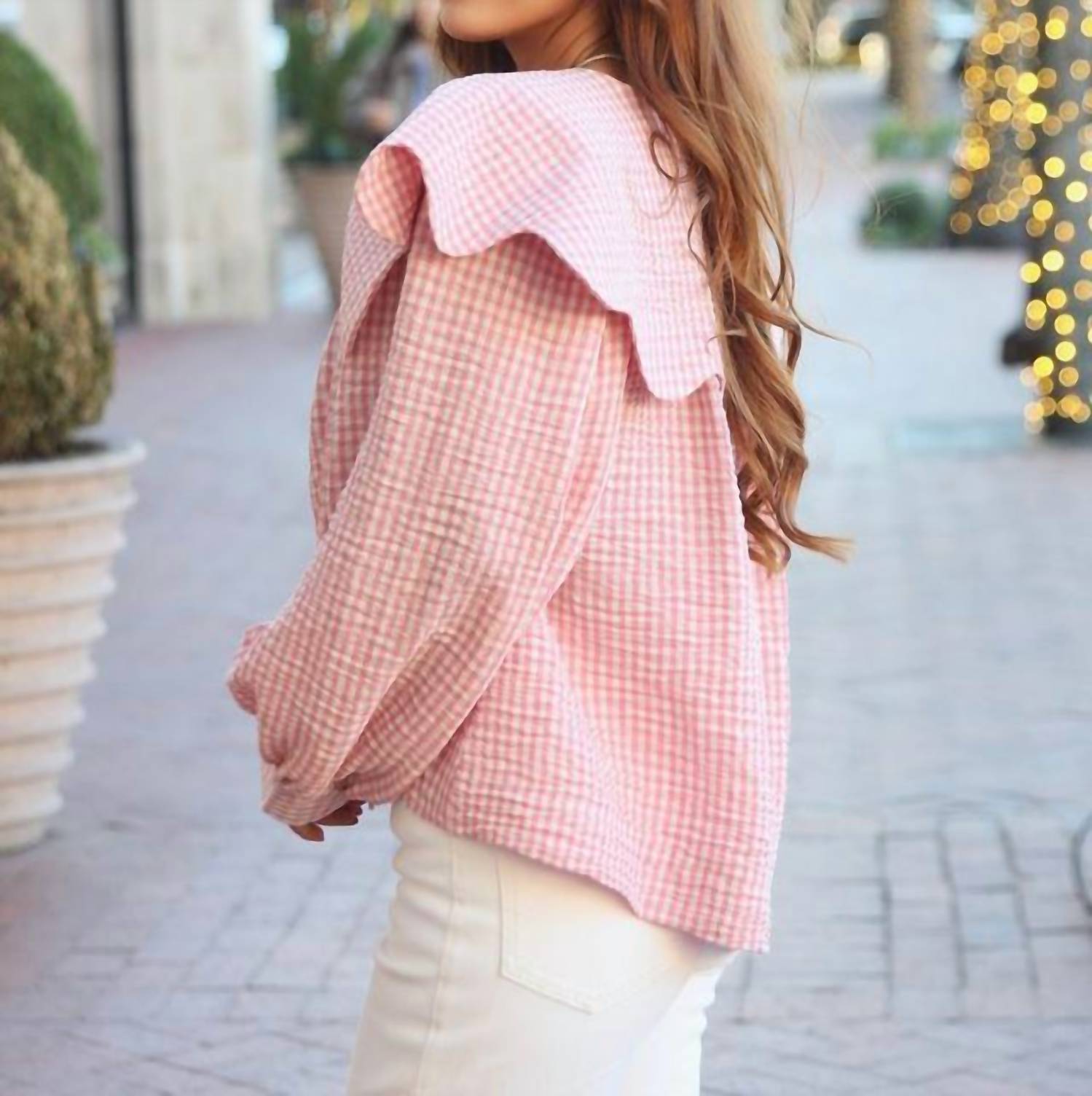 Karlie - Gingham Peter Pan Collar Top