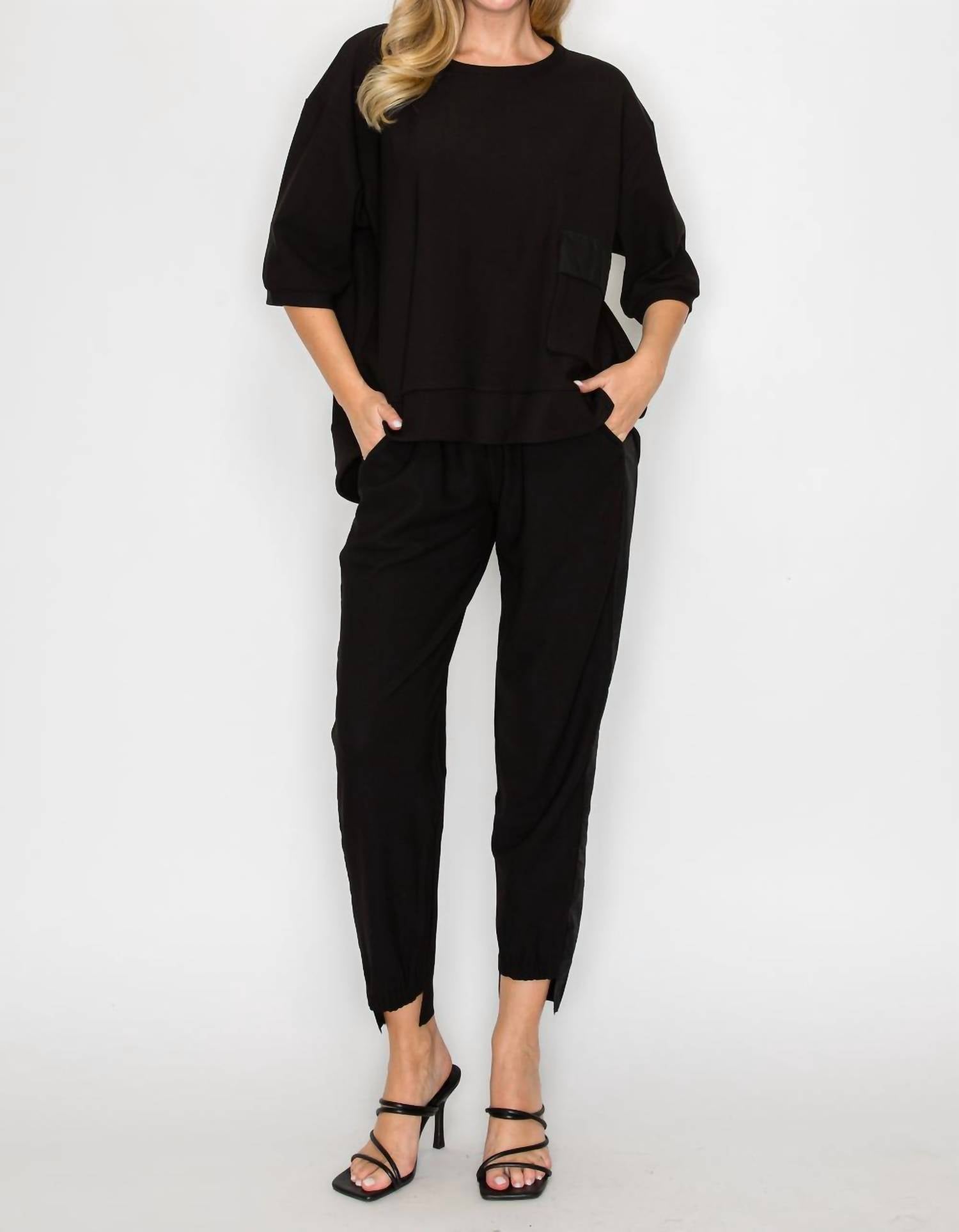 Joh - Karen Knit Crepe Top With Front Pocket