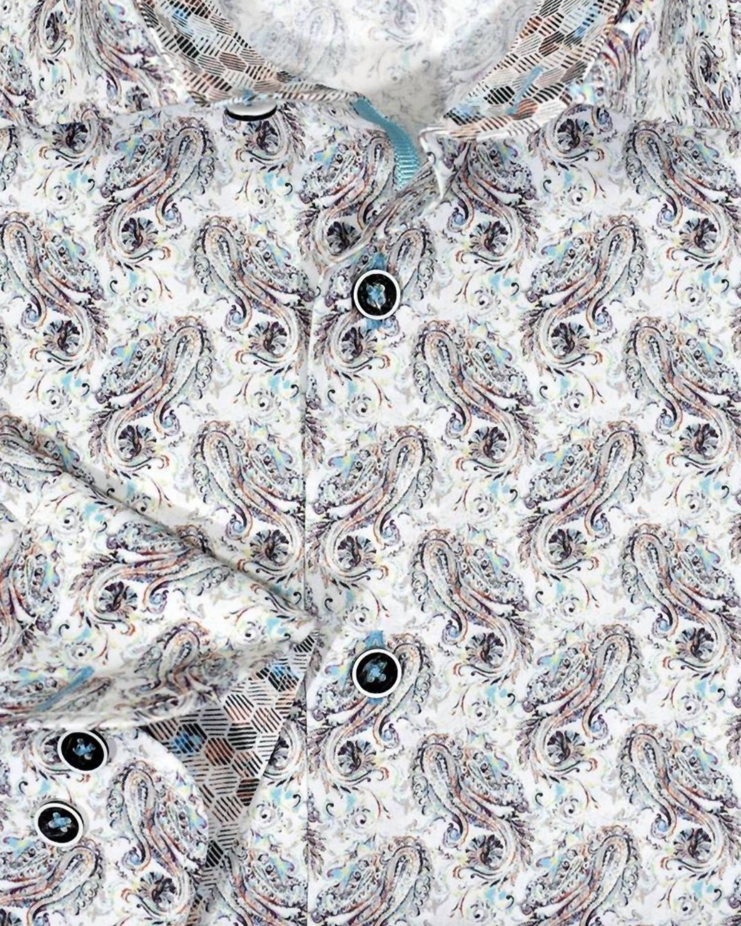 Marcello - Men's Shaded Swimming Paisley Shirt