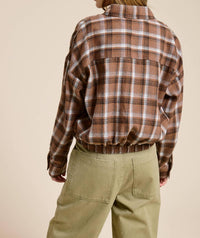 Mimosa - Plaid Button Up Crop Shirt