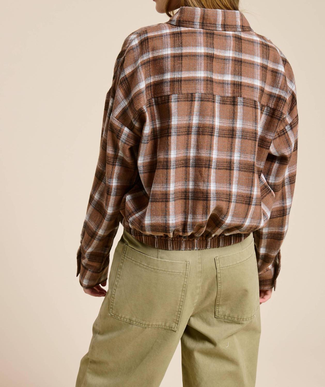 Mimosa - Plaid Button Up Crop Shirt