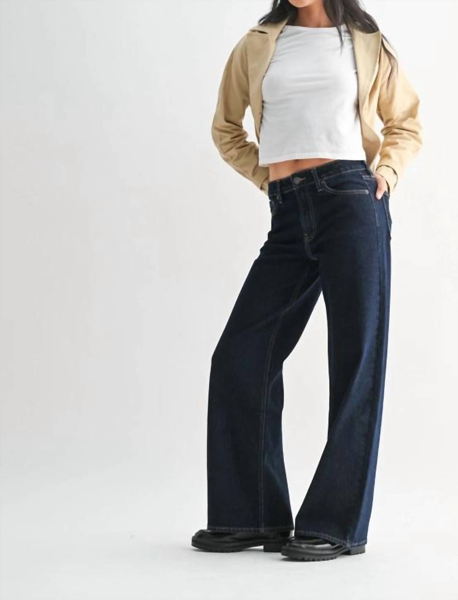 Just Black Denim - High Rise Full Length Straight Jeans