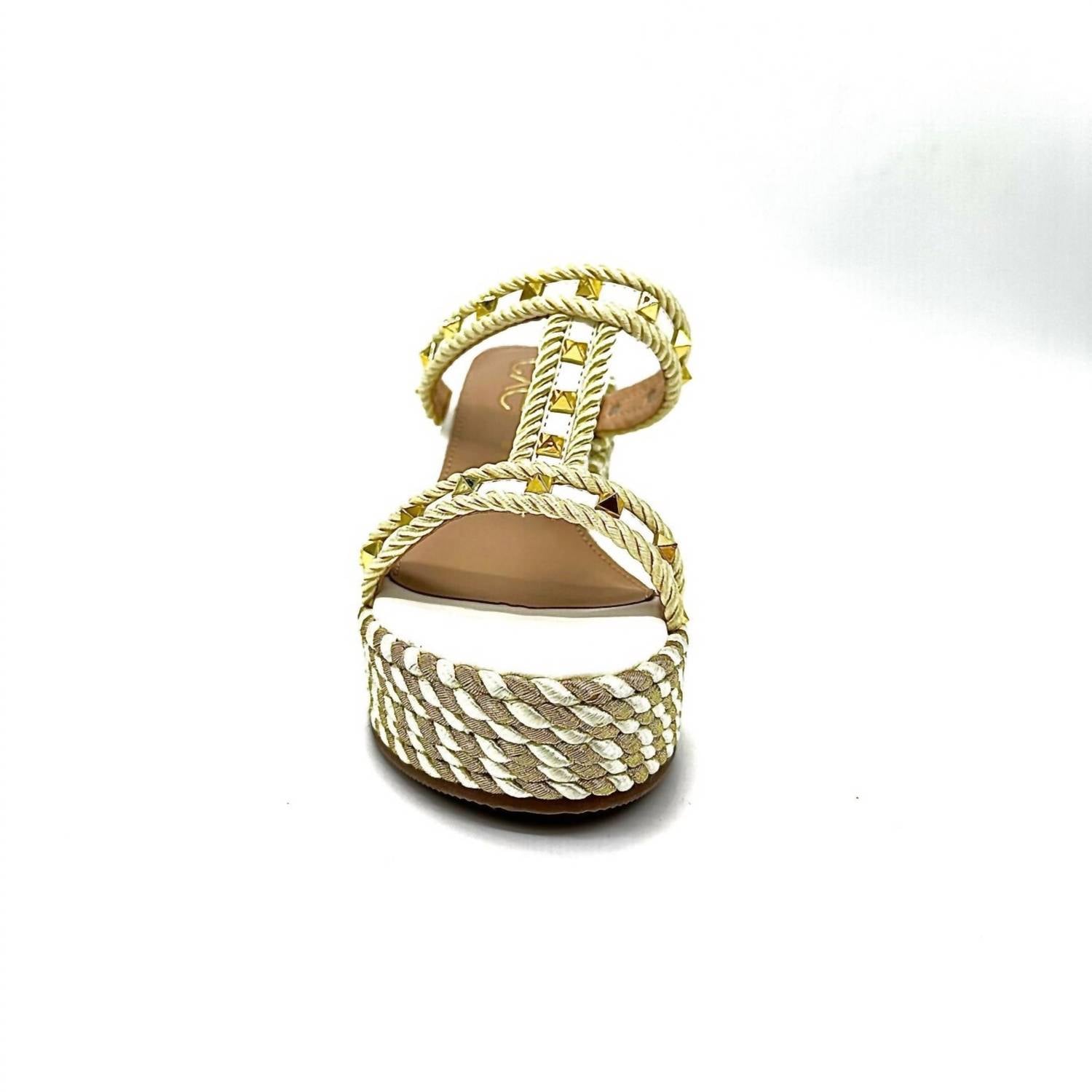 Exe Women's Valeria Wedge Sandal in gold white - women's sandal - view 4