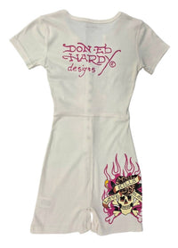 Ed Hardy Women's Love Kills Slowly Short Sleeve Pajama in ivory - women's pants - detail view