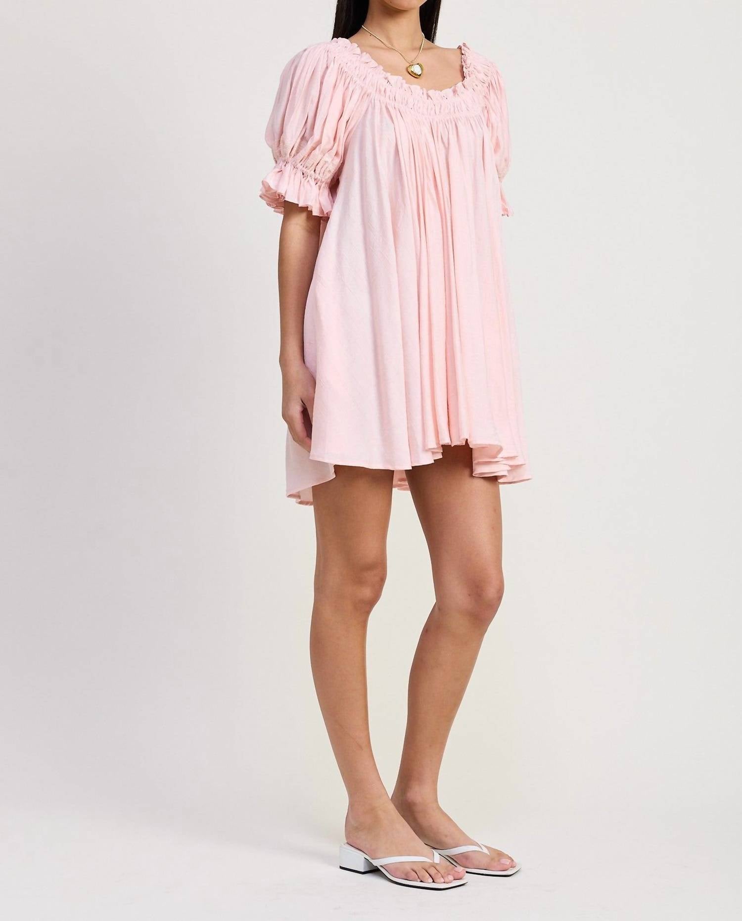 Emory Park - Mini Embroidery Short Puff Sleeve Dress