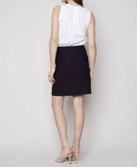 CHARLIE B Women's Stretch Pull On Short Skort in black - women's shorts - alternate view