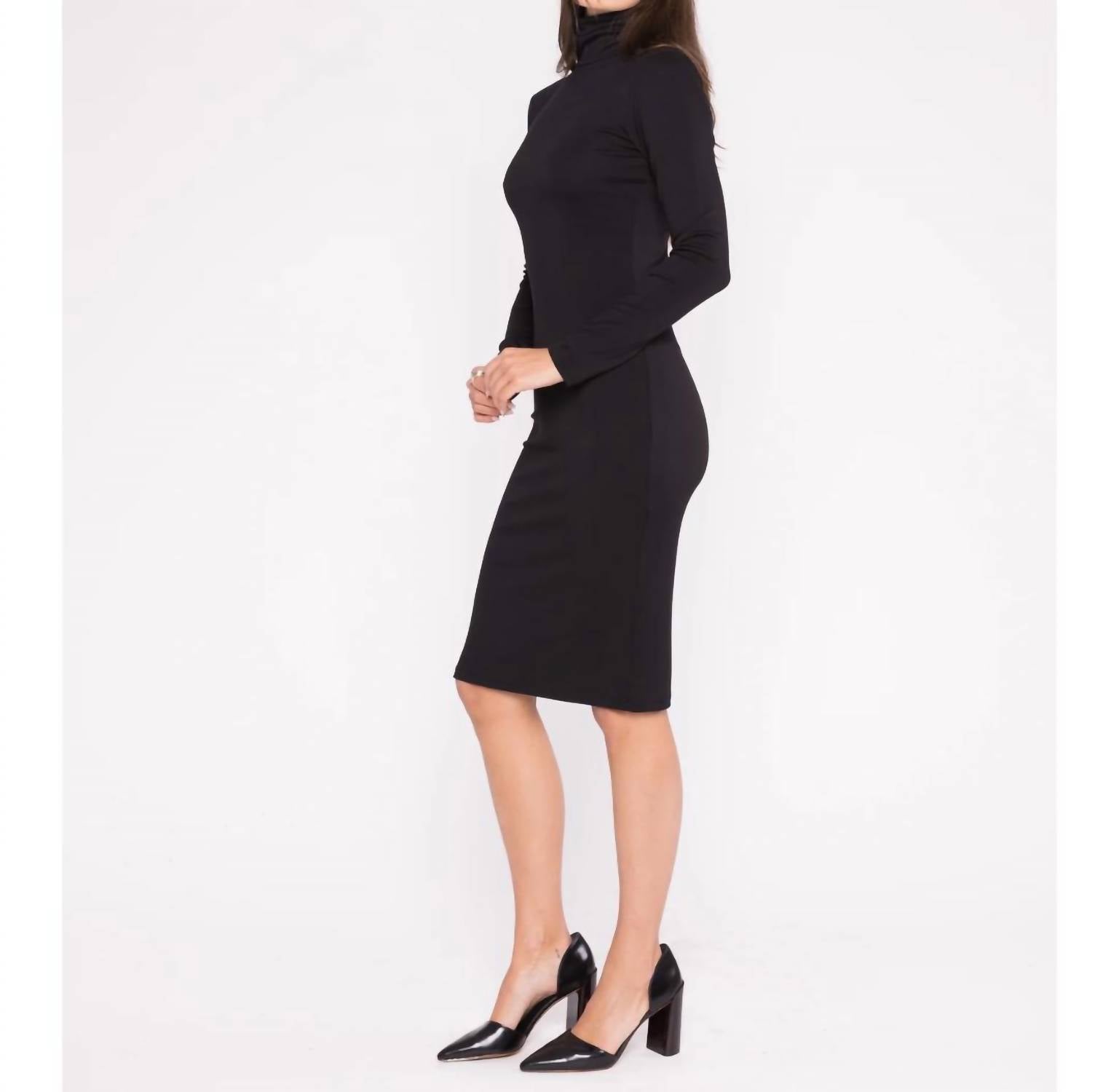RIPLEY RADER Midi Turtleneck Dress in black - women's dress - detail view