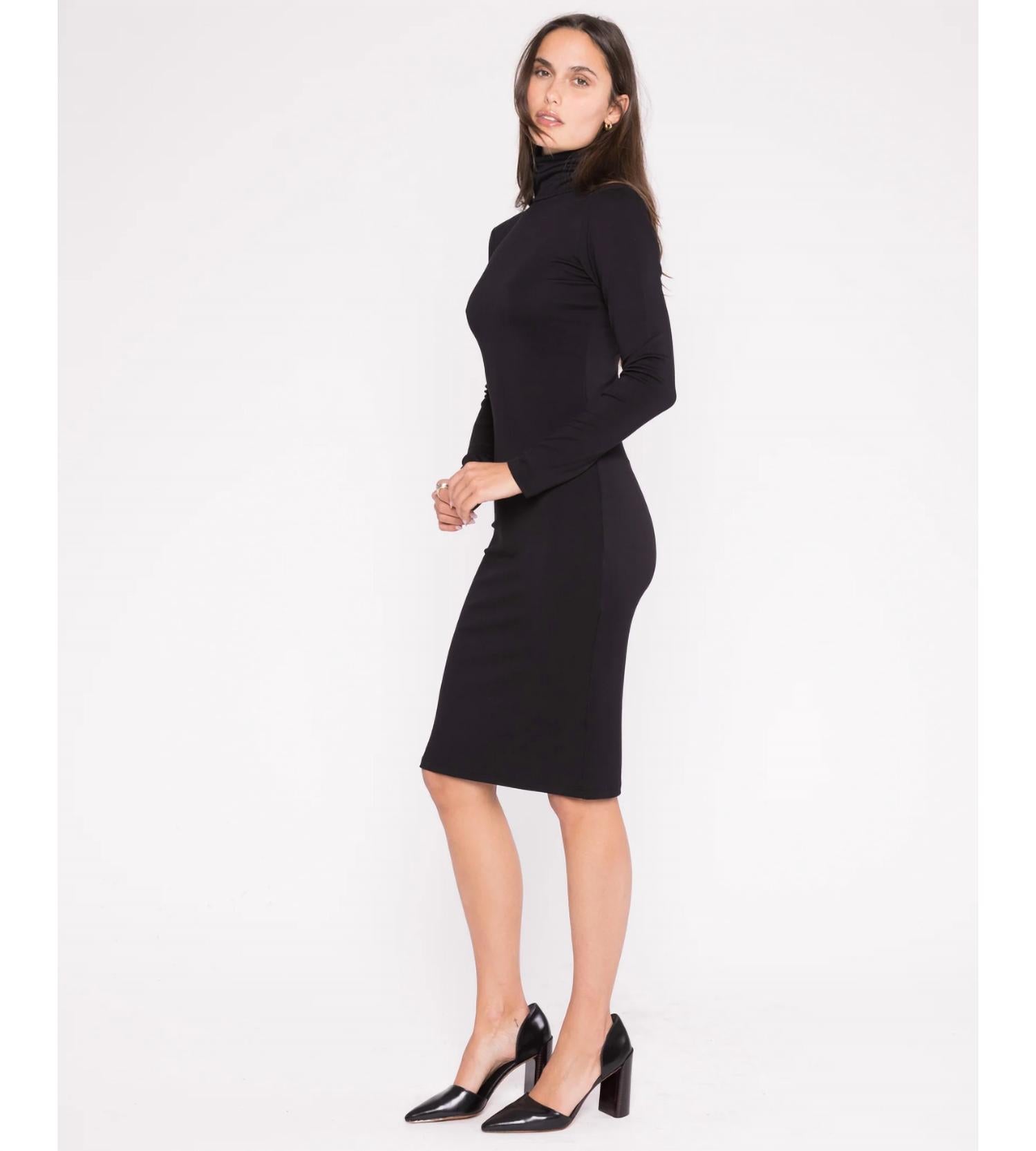 RIPLEY RADER Midi Turtleneck Dress in black - women's dress - alternate view