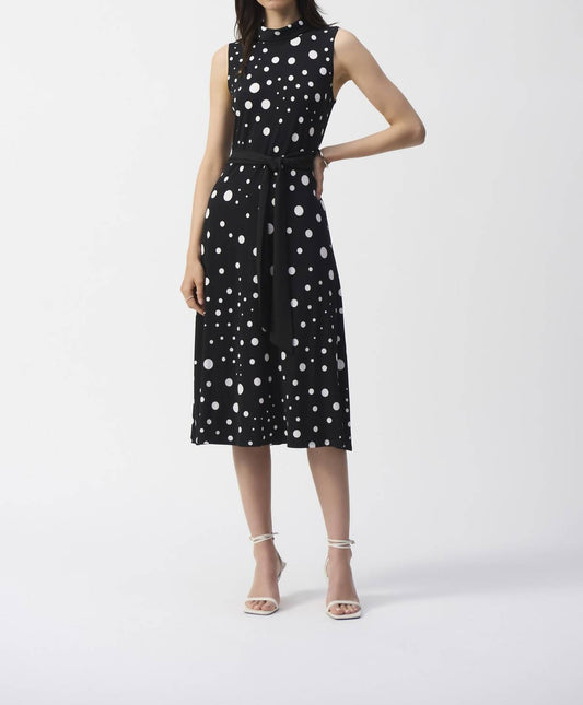 Joseph Ribkoff - Polka Dot Belted Midi Dress