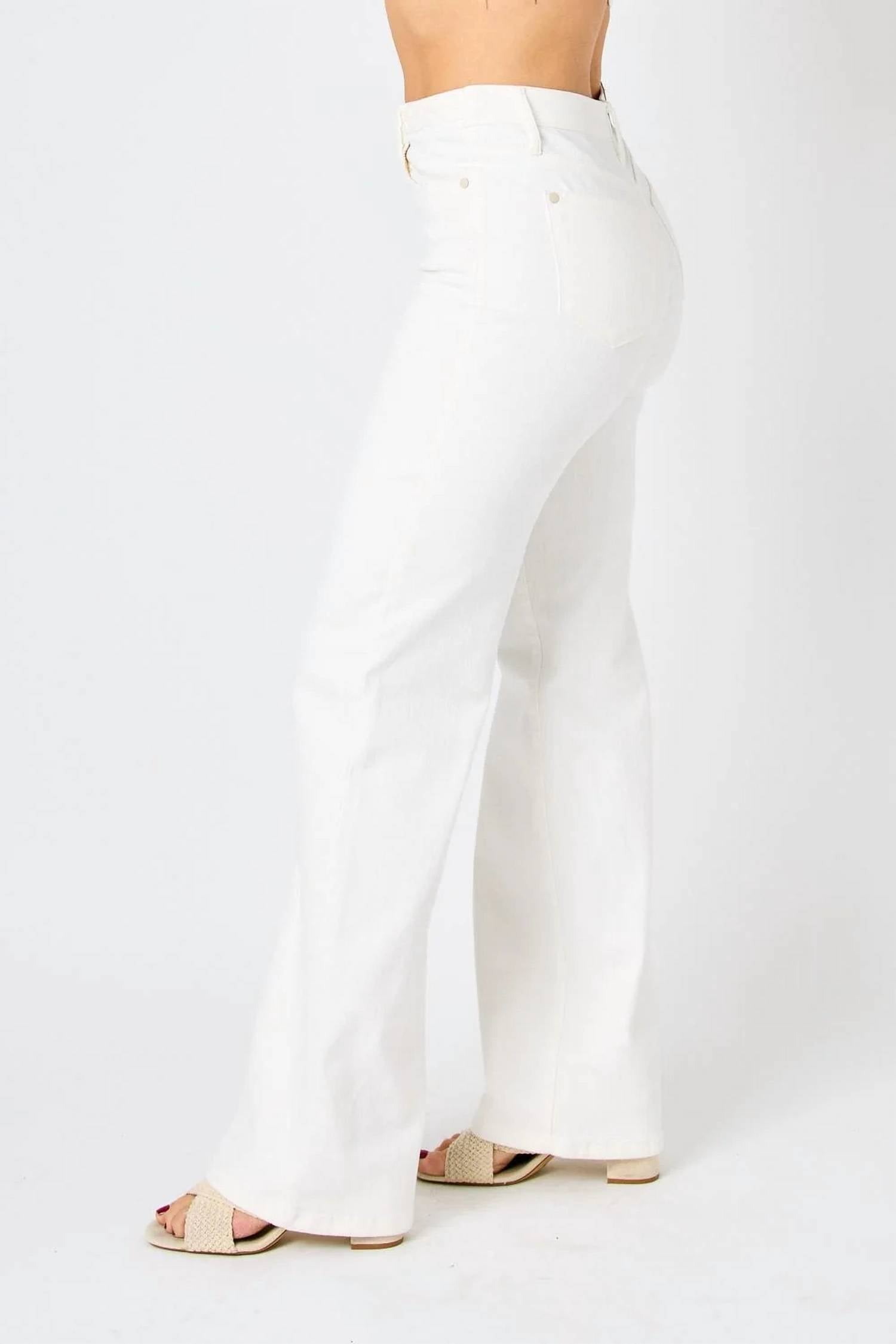 Judy Blue - High Waist Braided Waist Band Wide Leg Jeans
