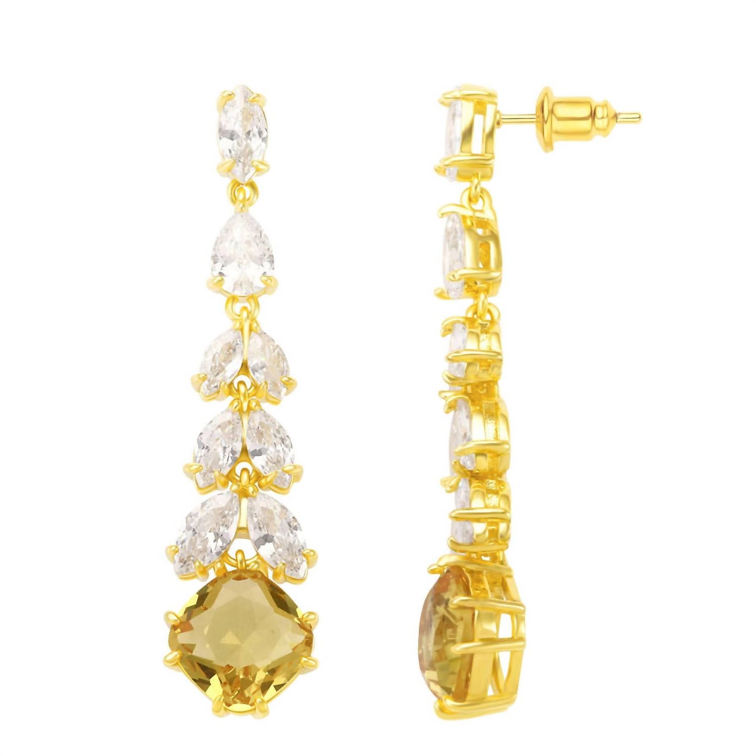 Sahira Jewelry Design - Women's Soleil Cubic Zirconia Drop Earring